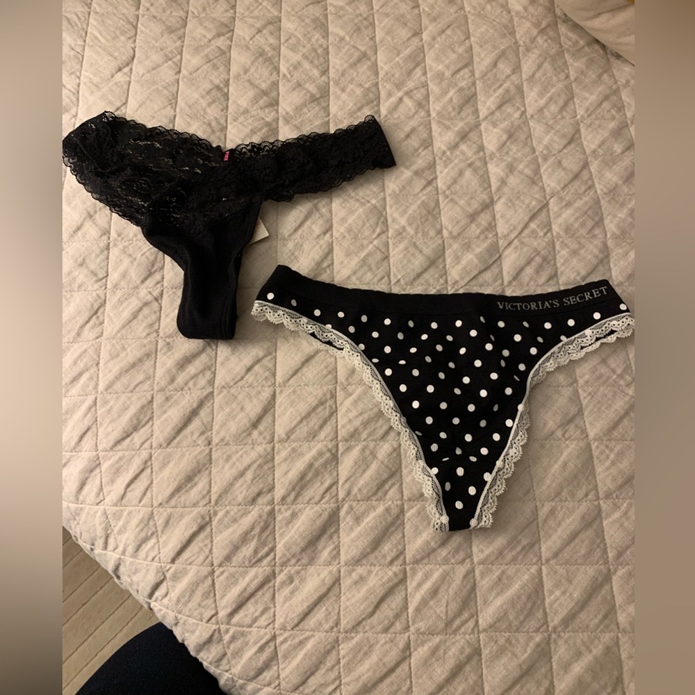 NWT Victoria's Secret Thong Bundle of 2 - Black
